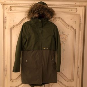 Helly Hansen Olive Green Buffalo Check Long Coat
